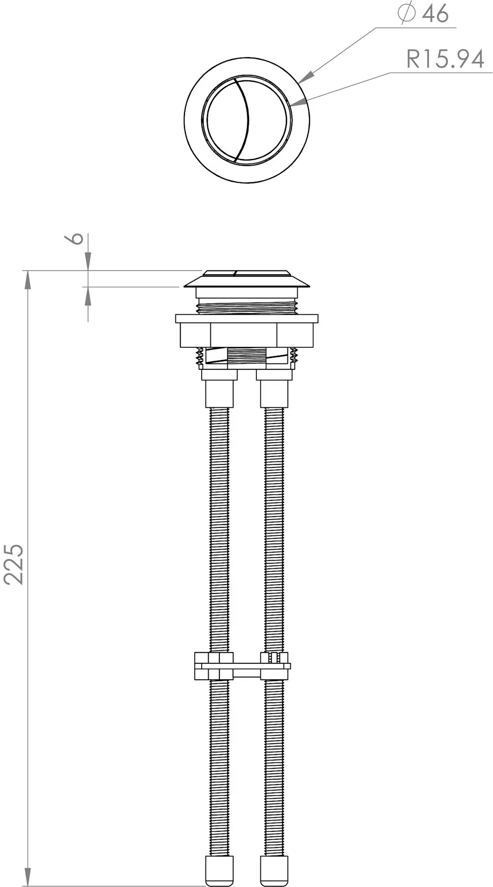 🔘 The Ritual Trigger – Triple Tone Flush Button